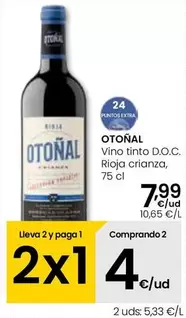 Oferta de Otoñal - Vino Tinto D.O.C. Rioja Crianza por 7,99€ en Eroski
