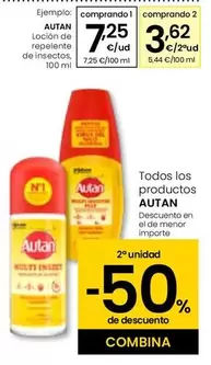 Oferta de Autan - Locion De Repelente De Insectos por 7,25€ en Eroski
