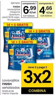 Oferta de Finish - Lavavajillas Maquina Quantum por 6,99€ en Eroski