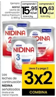 Oferta de Nestlé - Leche De Continuacion Nidina Premium por 15,95€ en Eroski