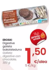 Oferta de Eroski - Galleta Digestive Con Chocolate por 1,5€ en Eroski