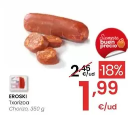 Oferta de Eroski - Chorizo por 1,99€ en Eroski