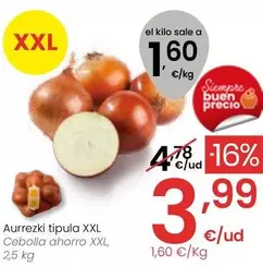 Oferta de Cebolla Ahorro XXL por 3,99€ en Eroski