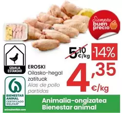 Oferta de Eroski - Alas De Pollo Partidas por 4,35€ en Eroski
