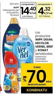 Oferta de Wipp - Detergente Gel Limpio&Liso por 14,4€ en Eroski
