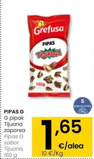 Oferta de Grefusa - Pipas G Sabor Tijuana por 1,65€ en Eroski