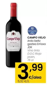 Oferta de Campo Viejo - Vino Tinto D.O.C. Rioja Joven por 3,99€ en Eroski