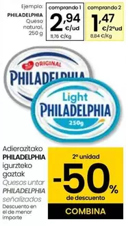 Oferta de Philadelphia - Queso Natural por 2,94€ en Eroski