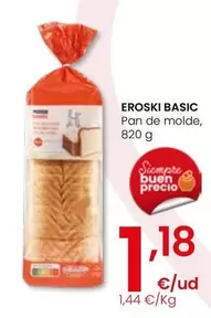 Oferta de Eroski Basic - Pan De Molde por 1,18€ en Eroski