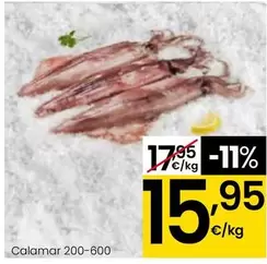 Oferta de Calamar 200-600 por 15,95€ en Eroski