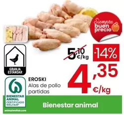 Oferta de Eroski - Alas De Pollo Partidas por 4,35€ en Eroski