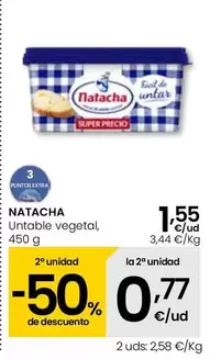 Oferta de Natacha - Untable Vegetal por 1,55€ en Eroski