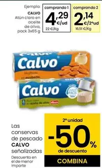 Oferta de Calvo - Atún Claro En Aceite De Oliva por 4,29€ en Eroski
