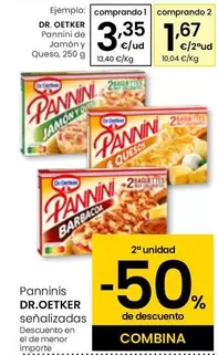 Oferta de Dr Oetker - Pannini De Jamon Y Queso por 3,35€ en Eroski