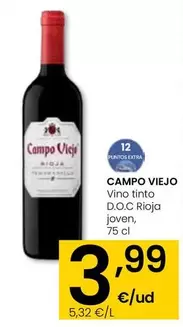 Oferta de Campo Viejo - Vino Tinto D.O.C. Rioja Joven por 3,99€ en Eroski
