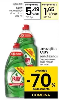 Oferta de Fairy - Lavavajillas Mano Ultra por 5,49€ en Eroski