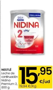 Oferta de Nestlé - Leche De Continuacion Nidina Premium 2 por 15,95€ en Eroski