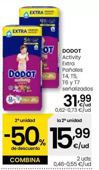 Oferta de Dodot - Activity Extra Pañales  por 31,99€ en Eroski