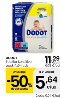 Oferta de Dodot - Toallita Sensitive por 11,29€ en Eroski