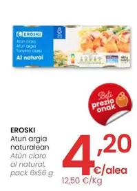 Oferta de Eroski - Atun Claro Al Natural por 4,2€ en Eroski