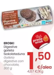 Oferta de Eroski - Galleta Digestive Con Chocolate por 1,5€ en Eroski