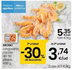 Oferta de Eroski - Langostino Cocido por 5,35€ en Eroski