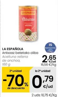 Oferta de La Española - Aceituna Rellena De Anchoa por 2,65€ en Eroski
