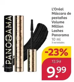 Oferta de L'Oréal - Máscara De Pestañas Volume Million Lashes Panorama por 9,99€ en Rossmann
