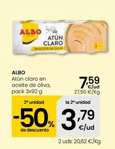 Oferta de Albo - Atun Claro En Aceite De Oliva por 7,59€ en Eroski