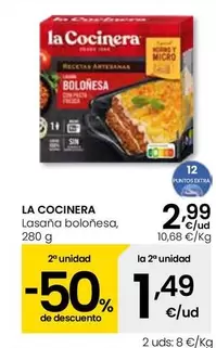 Oferta de La Cocinera - Lasaña Boloñesa por 2,99€ en Eroski