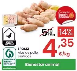 Oferta de Eroski - Alas De Pollo Partidas por 4,35€ en Eroski