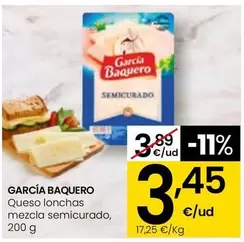 Oferta de García Baquero - Queso Lonchas Mezcla Semicurado por 3,45€ en Eroski