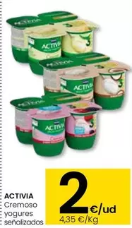 Oferta de Activia - Cremoso Vogures Senalizados por 2€ en Eroski