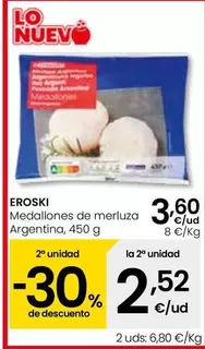 Oferta de Eroski - Medallones De Merluza Argentina por 3,6€ en Eroski