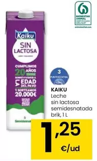 Oferta de Kaiku - Leche Sin Lactosa Semidesnatada por 1,25€ en Eroski