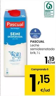 Oferta de Pascual - Leche Semidesnatada por 1,19€ en Eroski