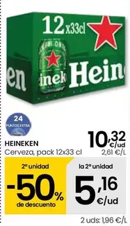 Oferta de Heineken - Cerveza por 10,32€ en Eroski