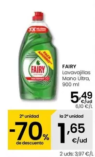 Oferta de Fairy - Lavavajillas Mano Ultra por 5,49€ en Eroski