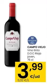 Oferta de Campo Viejo - Vino Tinto D.O.C Rioja Joven por 3,99€ en Eroski