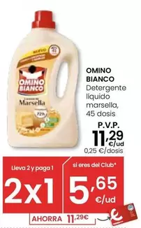 Oferta de Omino Bianco - Detergente Liquido Marsella por 11,29€ en Eroski