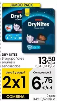Oferta de DryNites - Bragapanales Enuresis por 13,5€ en Eroski