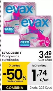 Oferta de Evax - Liberty Compresas Senalizadas por 3,49€ en Eroski