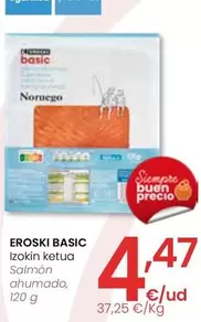 Oferta de Eroski Basic - Salmon Ahumado por 4,47€ en Eroski
