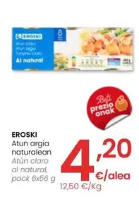 Oferta de Eroski - Atun Claro Al Natural por 4,2€ en Eroski