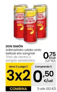 Oferta de Don Simón - Tinto De Verano Y Sangria por 0,75€ en Eroski