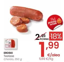 Oferta de Eroski - Chorizo por 1,99€ en Eroski