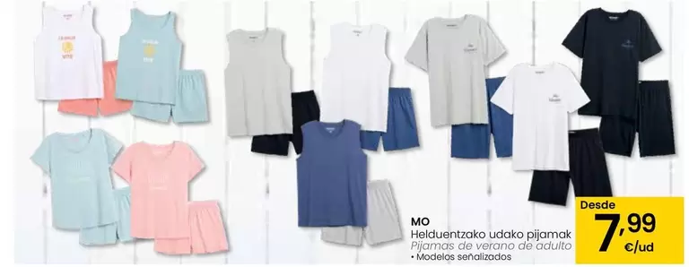 Oferta de Mo/ Pijamas De Verano De Adulto por 7,99€ en Eroski