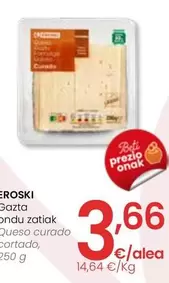 Oferta de Eroski - Queso Curado Cortado por 3,66€ en Eroski