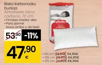 Oferta de Pikolin - Almohada Visco Carbono por 47,9€ en Eroski