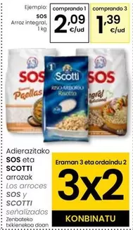 Oferta de Sos - Arroz Integral por 2,09€ en Eroski
